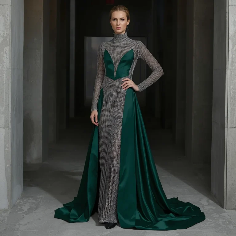 Couture Chainmail Evening Gown: Medieval Modern Fusion | Influencers ai prompt