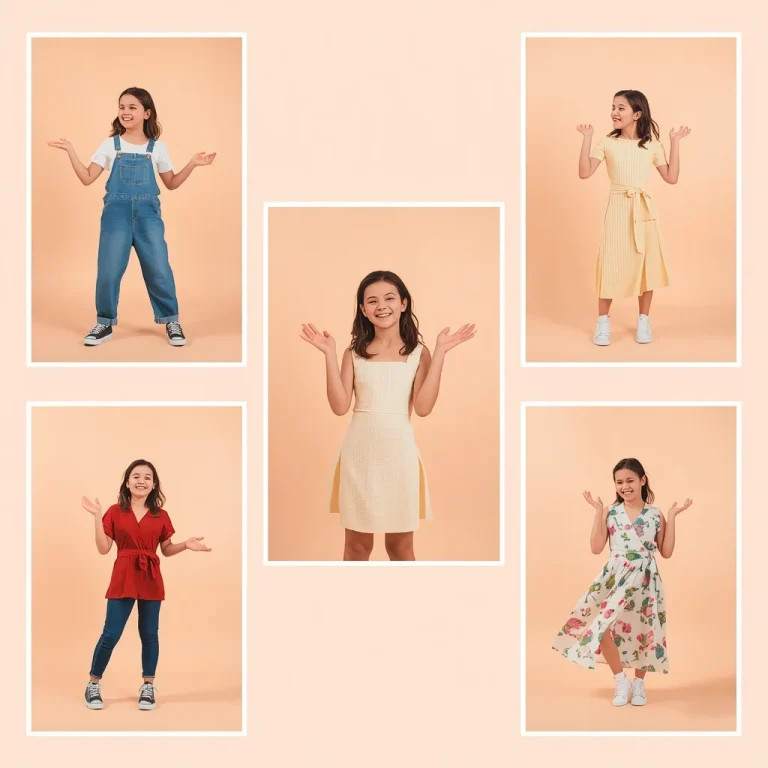 Minimalist Pastel Studio Collage of Cute Girl | Modern Minimalist Studio