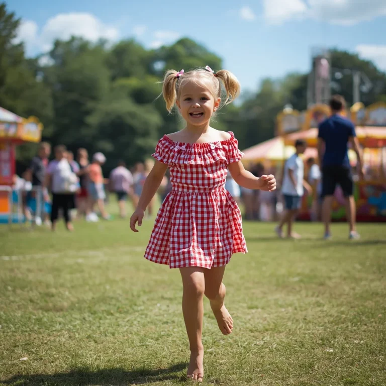 Playful Gingham Check Mini Skirt and Top for a Summer Fair | Trending prompt