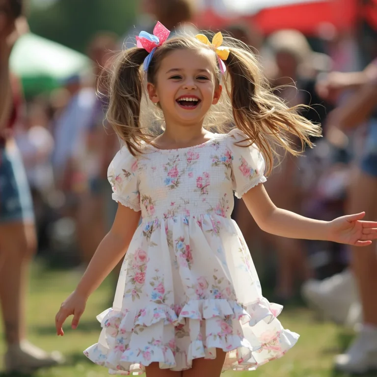 Sweet Floral Ruffle Dress for a Summer Festival | Cute Girls Prompt